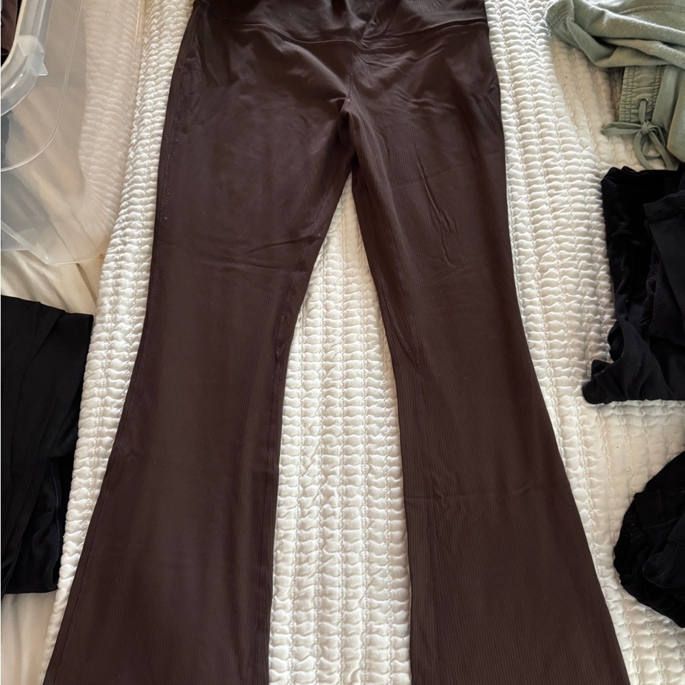lululemon athletica Chocolate Brown Flared Leggings
